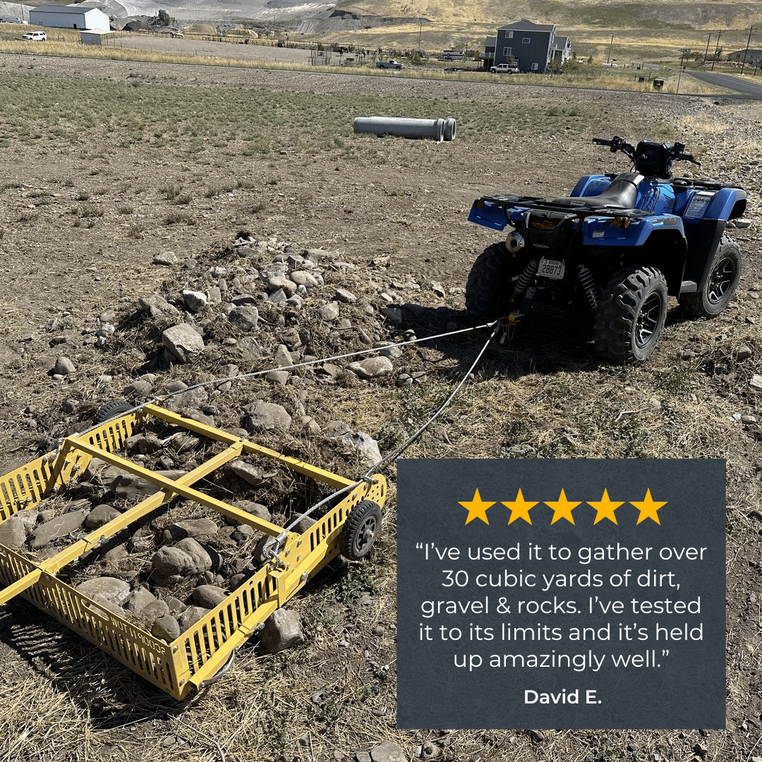 Scoop'N'Tow 2-in-1 Manure Scooper / Paddock Field Cleaner + Trailer