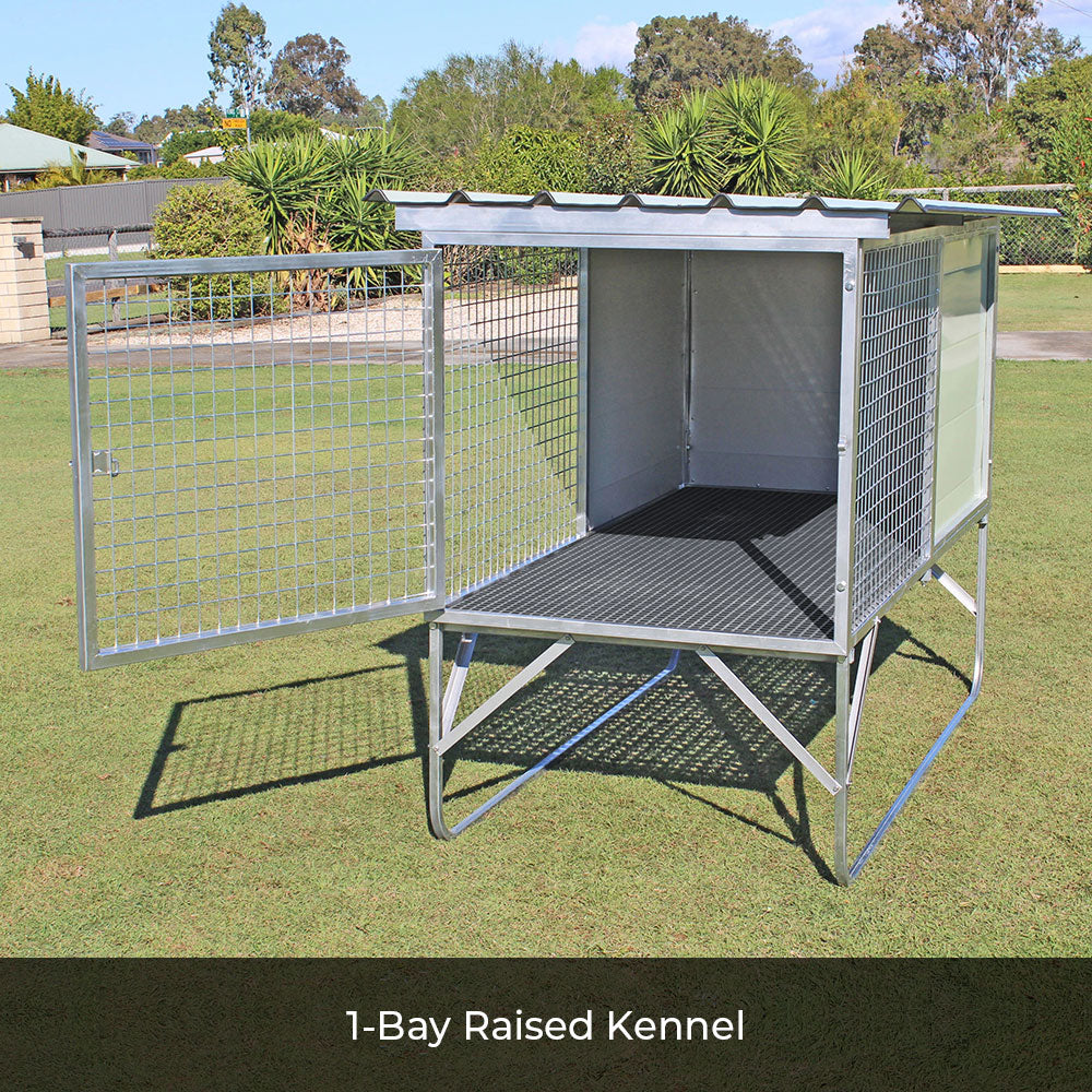 1-Bay Raised Safety Kennel with CozyCube Bundle