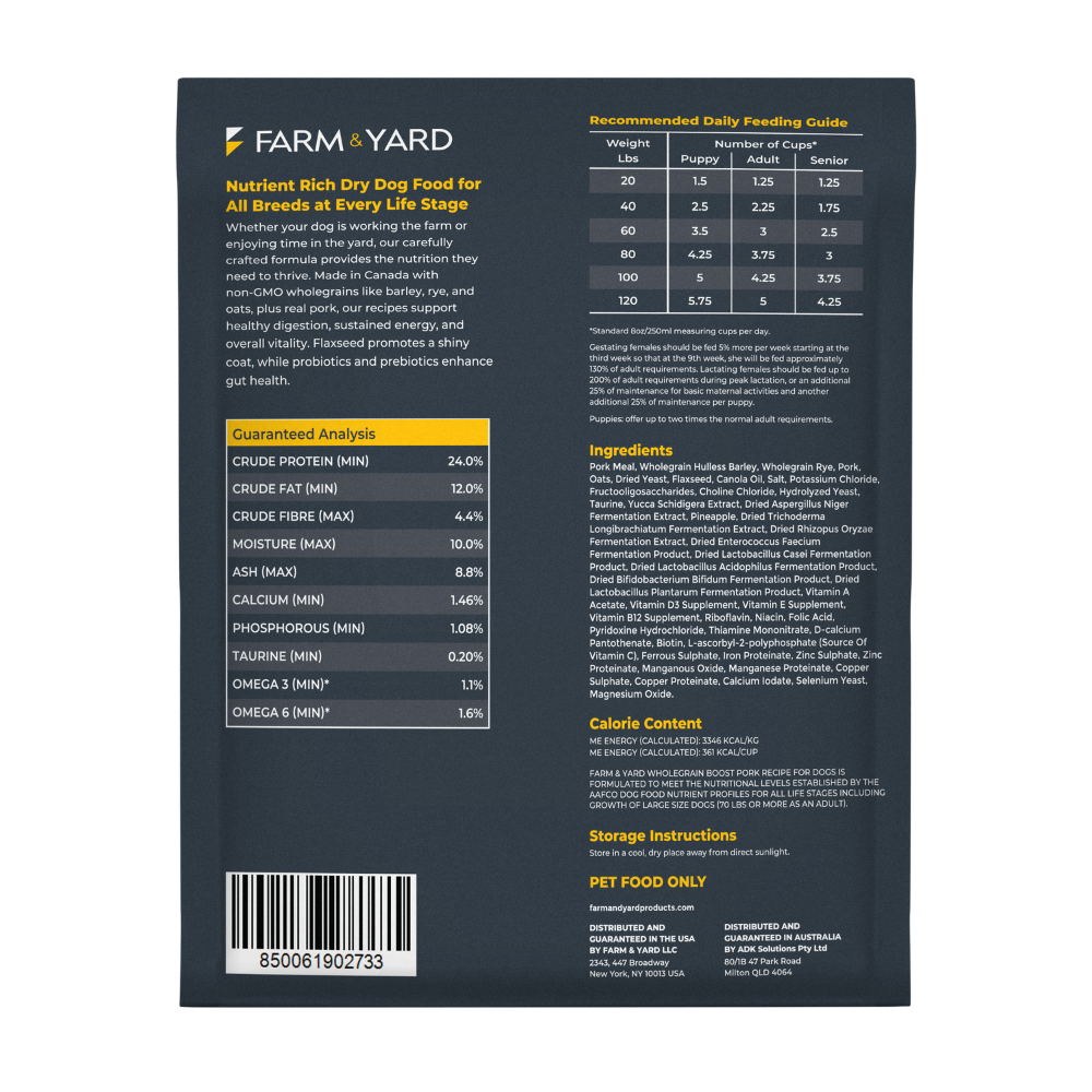 Wholegrain Boost - Nutrient-Rich Dry Dog Food - Pork Recipe