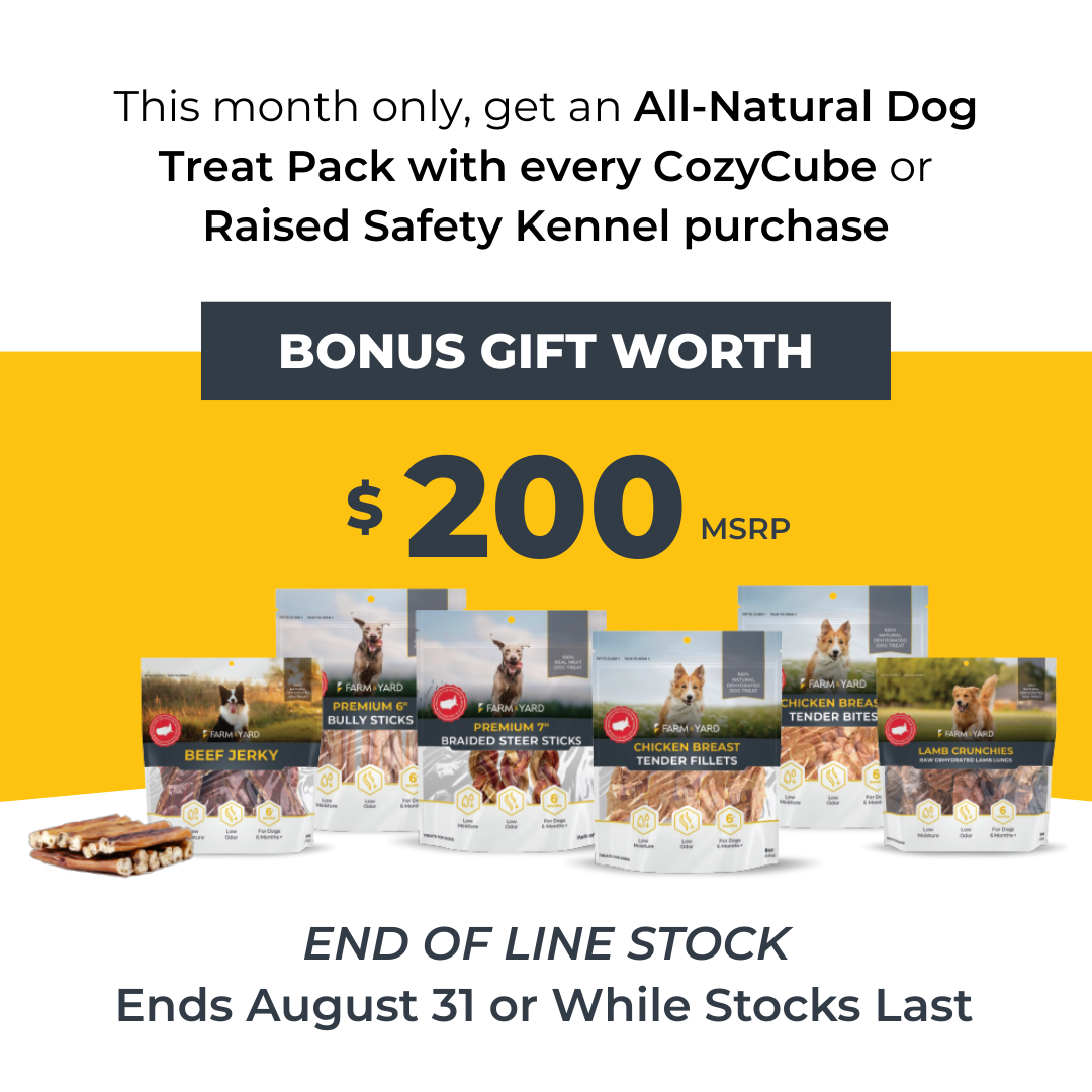 2-Bay Raised Safety Kennel with CozyCubes Bundle