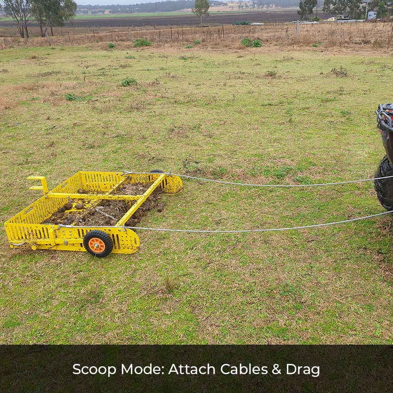 Field Cleaner Scoop'N'Tow Manure Scooper / Paddock Field Cleaner + Trailer